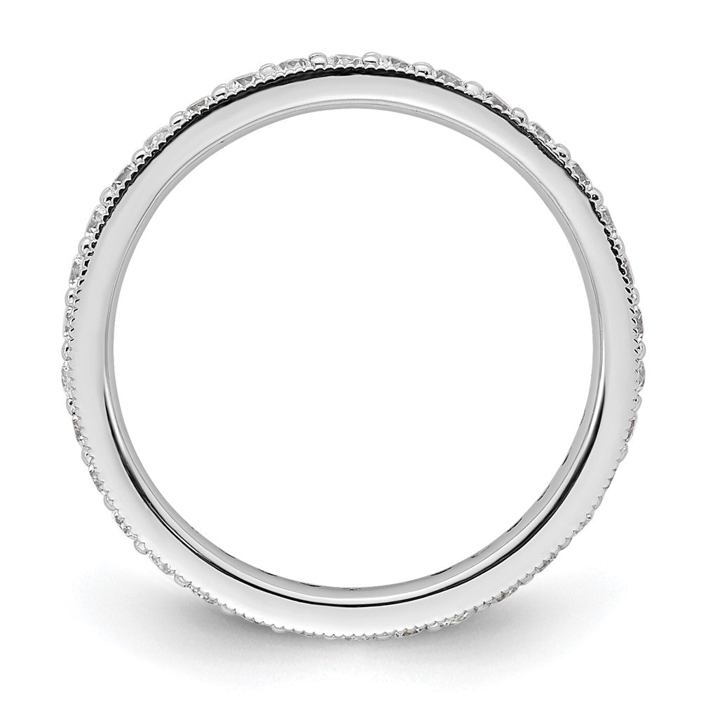 14k White Gold Polished Vintage 1/2 carat Diamond Complete Eternity Band