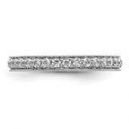 14k White Gold Polished Vintage 1/2 carat Diamond Complete Eternity Band