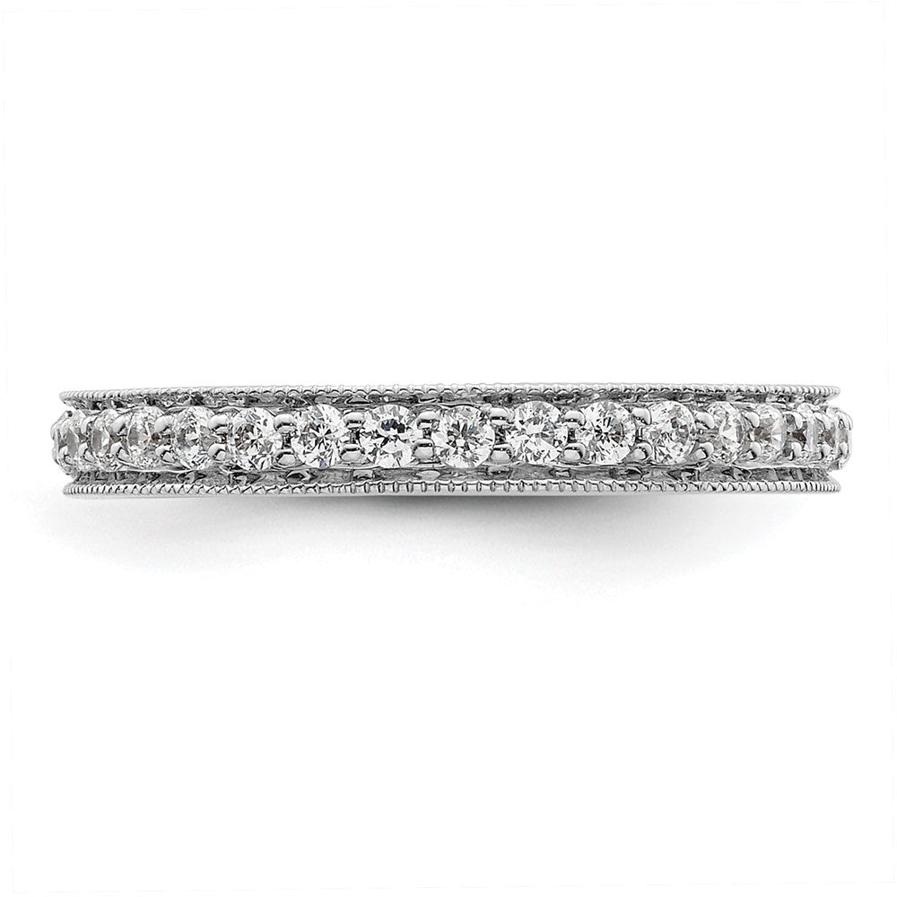 14k White Gold Polished Vintage 1/2 carat Diamond Complete Eternity Band