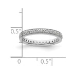 14k White Gold Polished Vintage 1/2 carat Diamond Complete Eternity Band