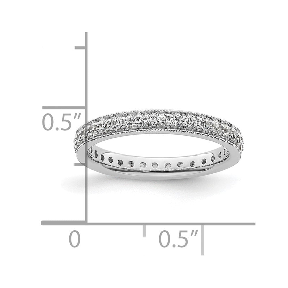 14k White Gold Polished Vintage 1/2 carat Diamond Complete Eternity Band