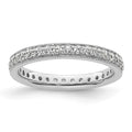 14k White Gold Polished Vintage 1/2 carat Diamond Complete Eternity Band
