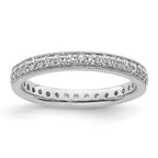 14k White Gold Polished Vintage 1/2 carat Diamond Complete Eternity Band
