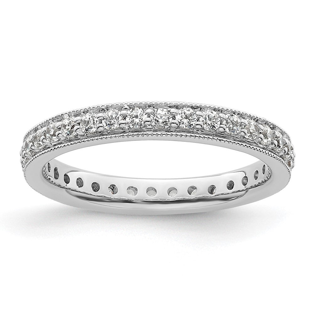 14k White Gold Polished Vintage 1/2 carat Diamond Complete Eternity Band