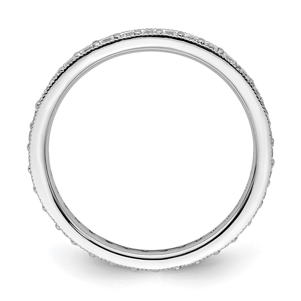 14k White Gold Polished Vintage 1/2 carat Diamond Complete Eternity Band