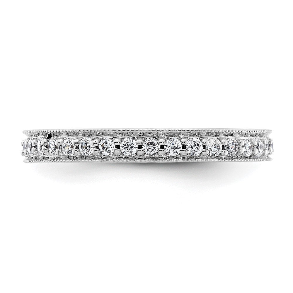 14k White Gold Polished Vintage 1/2 carat Diamond Complete Eternity Band