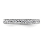 14k White Gold Polished Vintage 1/2 carat Diamond Complete Eternity Band
