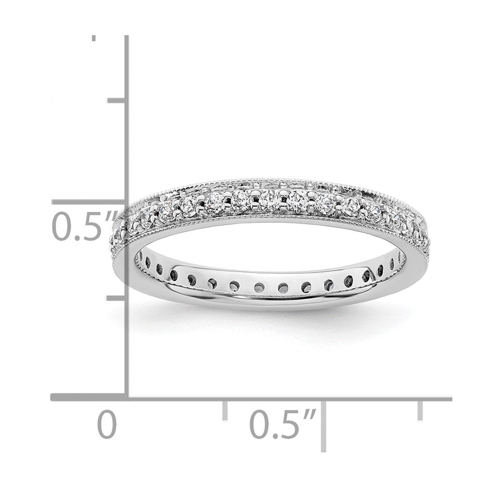 14k White Gold Polished Vintage 1/2 carat Diamond Complete Eternity Band