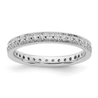 14k White Gold Polished Vintage 1/2 carat Diamond Complete Eternity Band