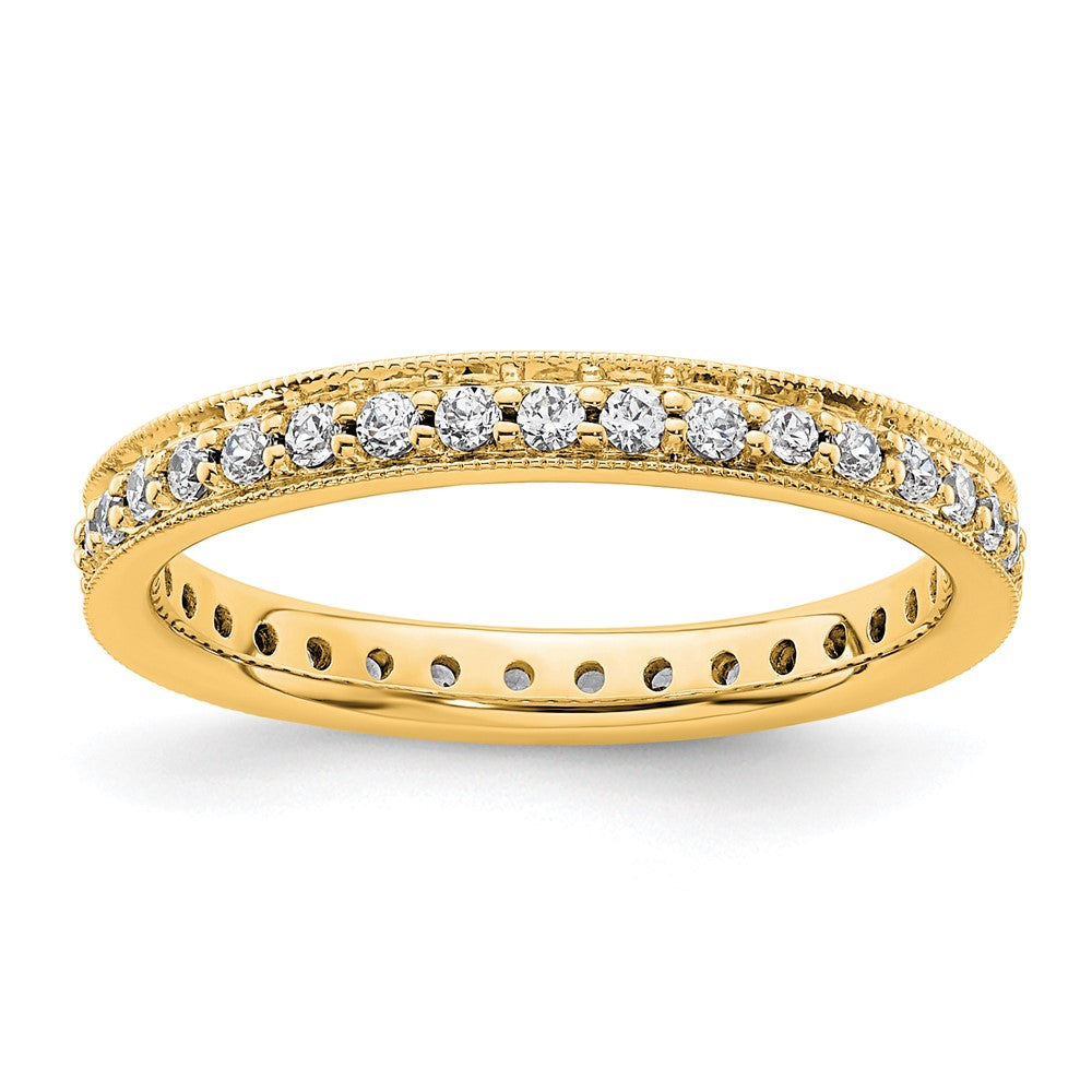 14k Polished Vintage 1/2 carat Diamond Complete Eternity Band