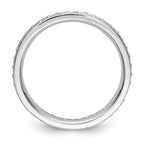14k White Gold Polished Vintage 1/2 carat Diamond Complete Eternity Band