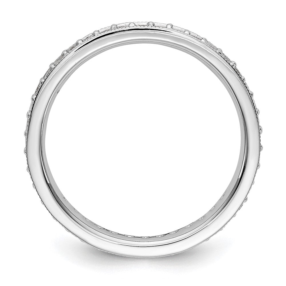 14k White Gold Polished Vintage 1/2 carat Diamond Complete Eternity Band