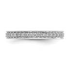 14k White Gold Polished Vintage 1/2 carat Diamond Complete Eternity Band