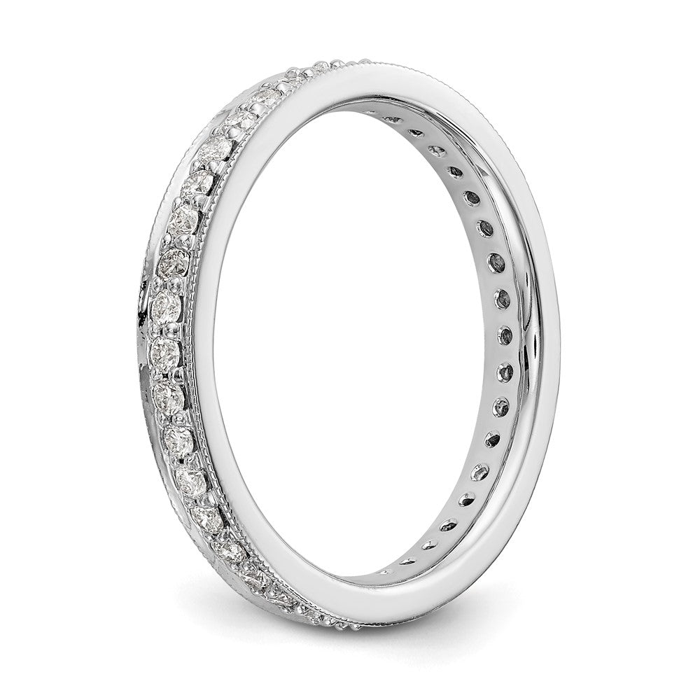 14k White Gold Polished Vintage 1/2 carat Diamond Complete Eternity Band