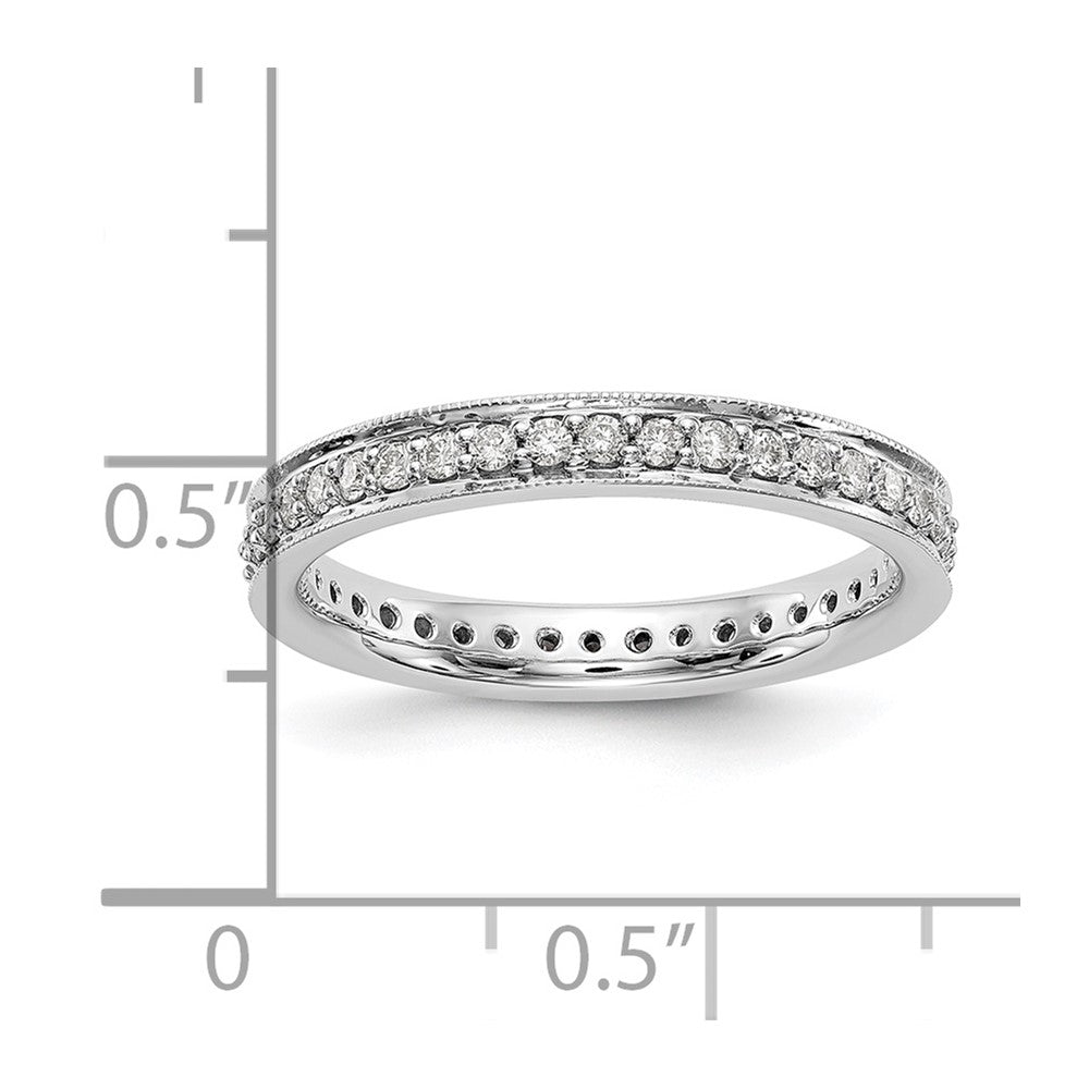 14k White Gold Polished Vintage 1/2 carat Diamond Complete Eternity Band