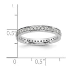 14k White Gold Polished Vintage 1/2 carat Diamond Complete Eternity Band