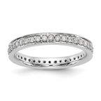 14k White Gold Polished Vintage 1/2 carat Diamond Complete Eternity Band