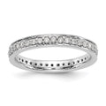 14k White Gold Polished Vintage 1/2 carat Diamond Complete Eternity Band