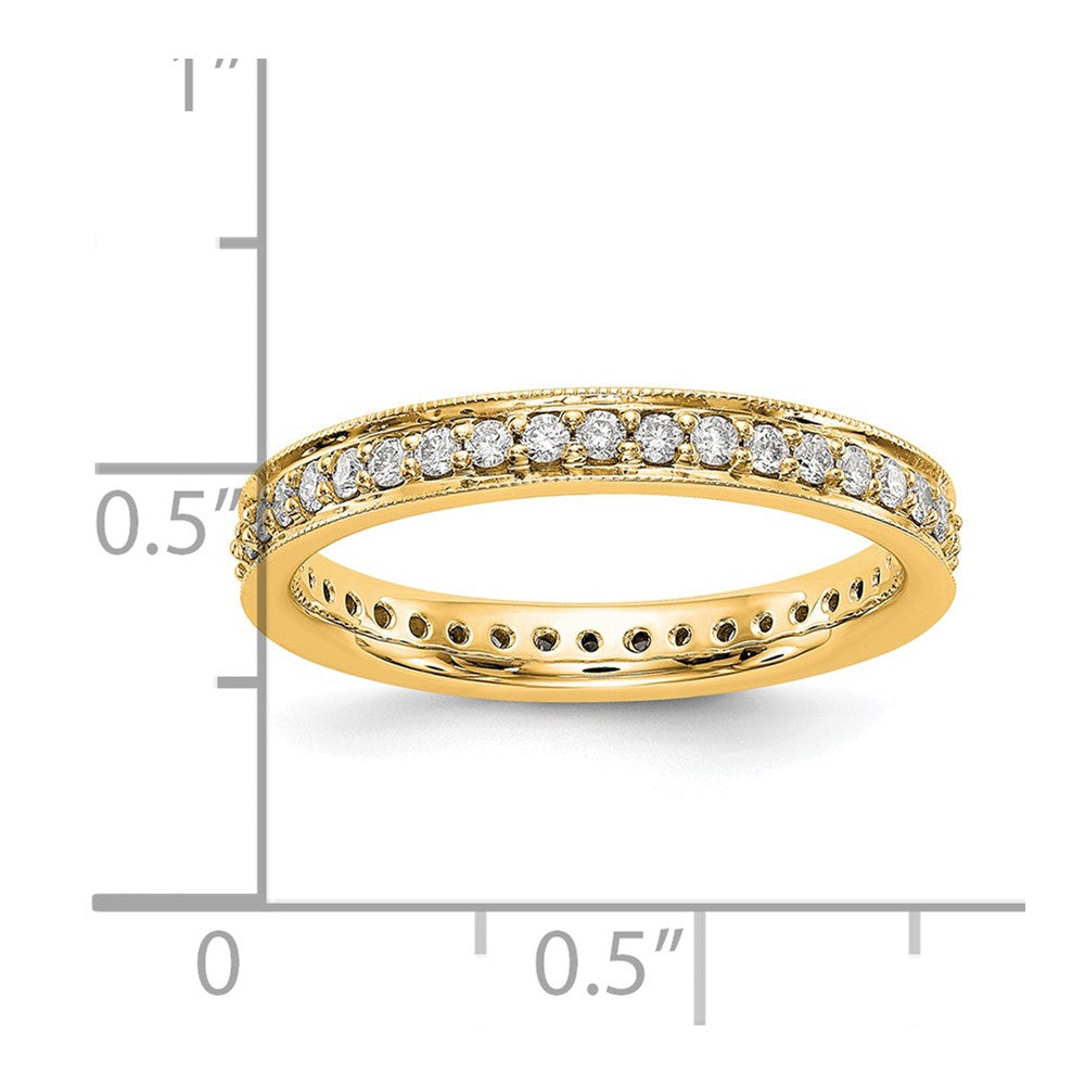 14k Polished Vintage 1/2 carat Diamond Complete Eternity Band
