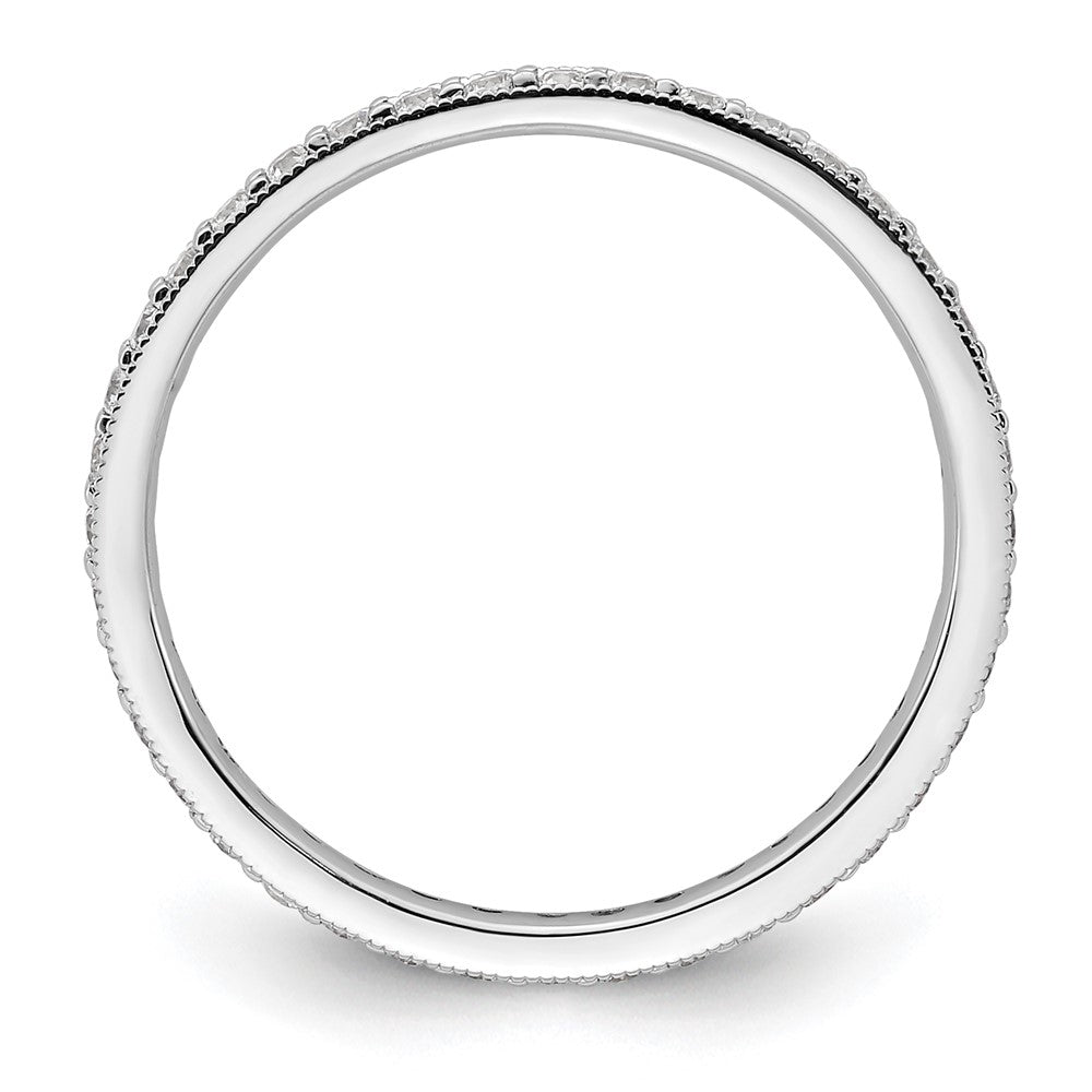 14k White Gold Polished Vintage 1/2 carat Diamond Complete Eternity Band