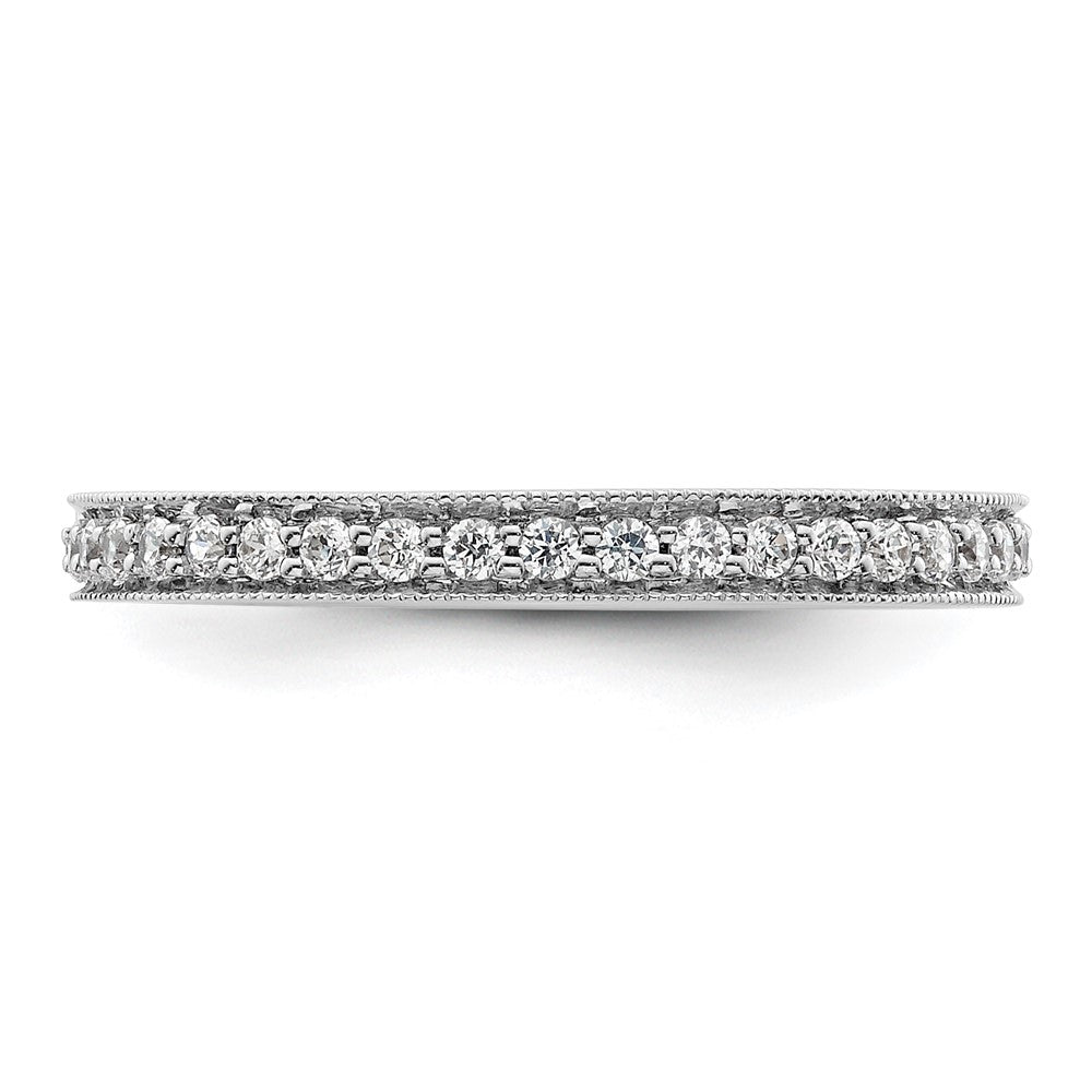 14k White Gold Polished Vintage 1/2 carat Diamond Complete Eternity Band
