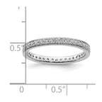 14k White Gold Polished Vintage 1/2 carat Diamond Complete Eternity Band