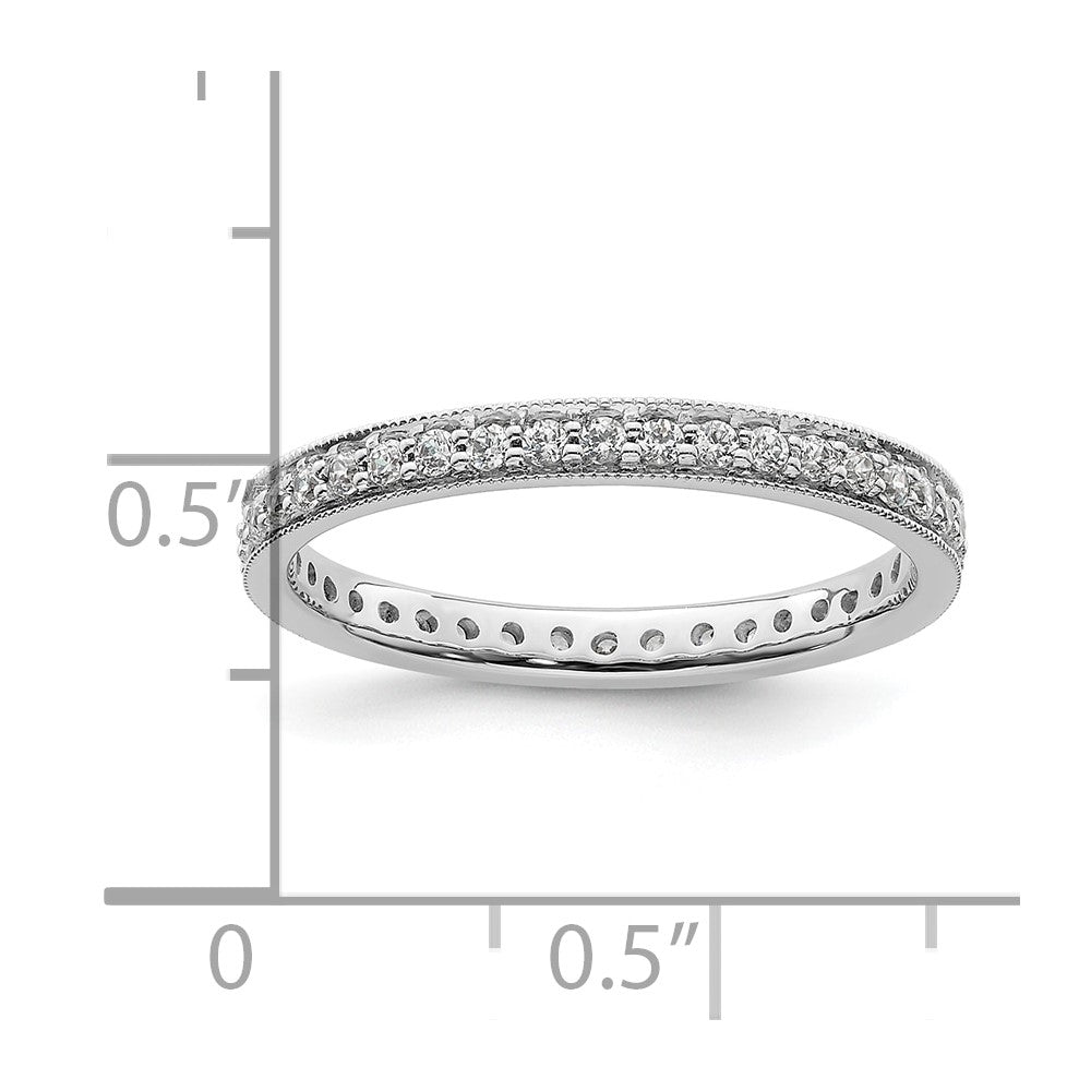 14k White Gold Polished Vintage 1/2 carat Diamond Complete Eternity Band