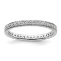 14k White Gold Polished Vintage 1/2 carat Diamond Complete Eternity Band