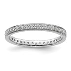 14k White Gold Polished Vintage 1/2 carat Diamond Complete Eternity Band