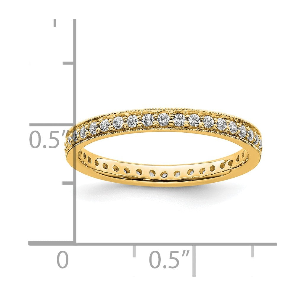 14k Polished Vintage 1/2 carat Diamond Complete Eternity Band