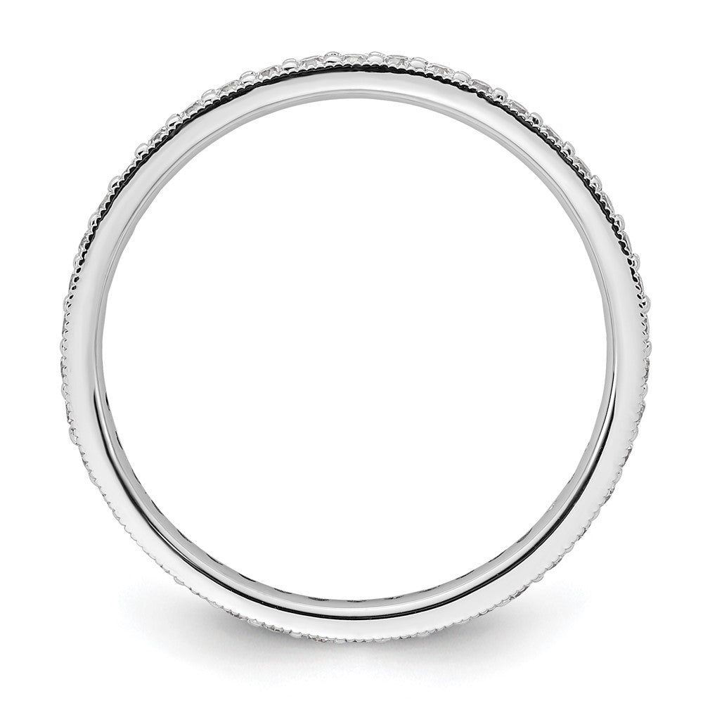 14k White Gold Polished Vintage 1/2 carat Diamond Complete Eternity Band