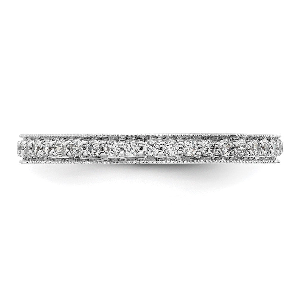 14k White Gold Polished Vintage 1/2 carat Diamond Complete Eternity Band
