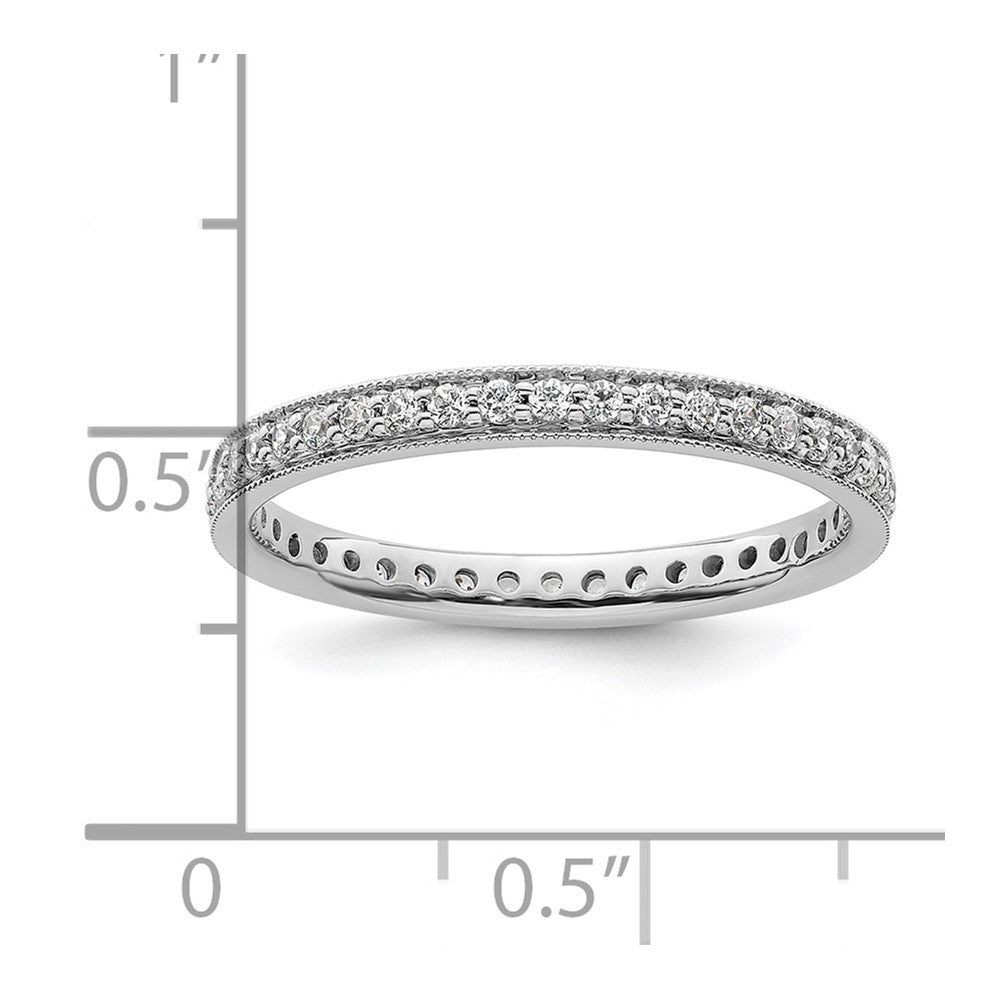 14k White Gold Polished Vintage 1/2 carat Diamond Complete Eternity Band