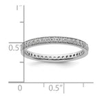 14k White Gold Polished Vintage 1/2 carat Diamond Complete Eternity Band