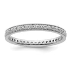 14k White Gold Polished Vintage 1/2 carat Diamond Complete Eternity Band