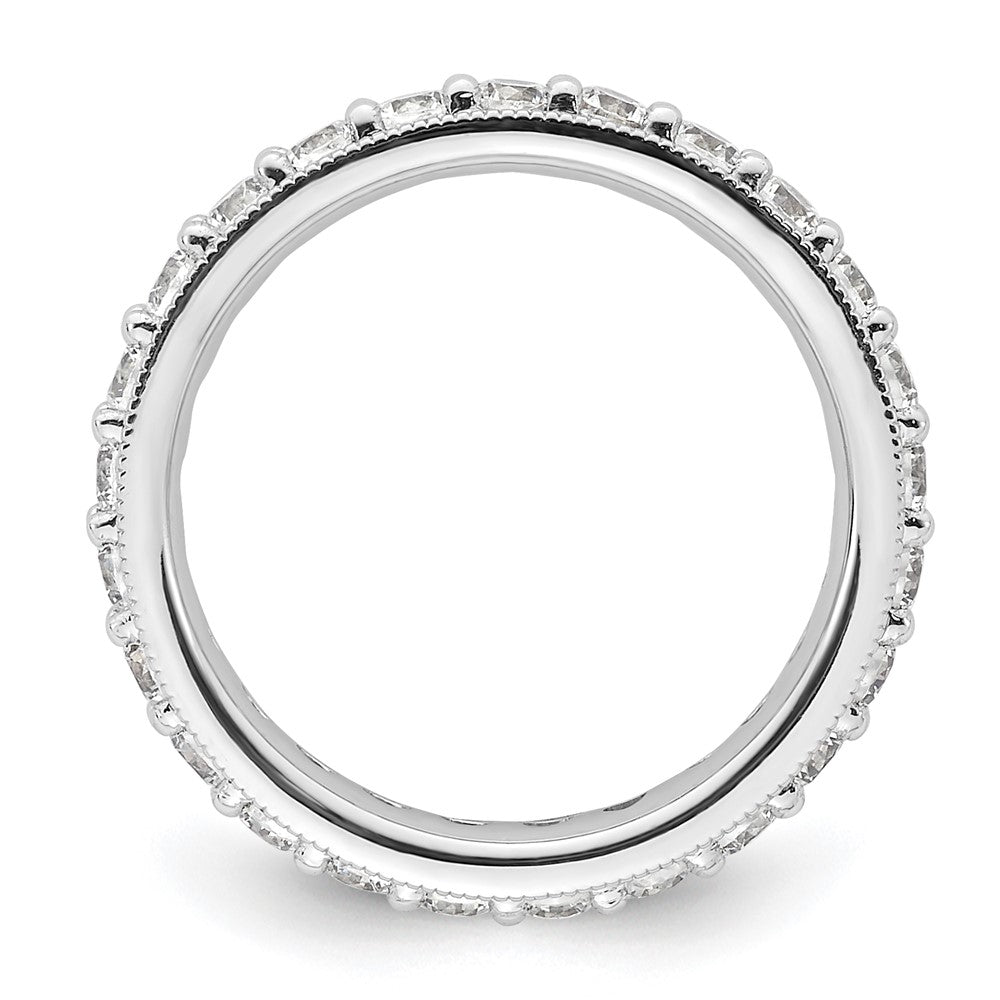 14k White Gold Polished Vintage 1 carat Diamond Complete Eternity Band