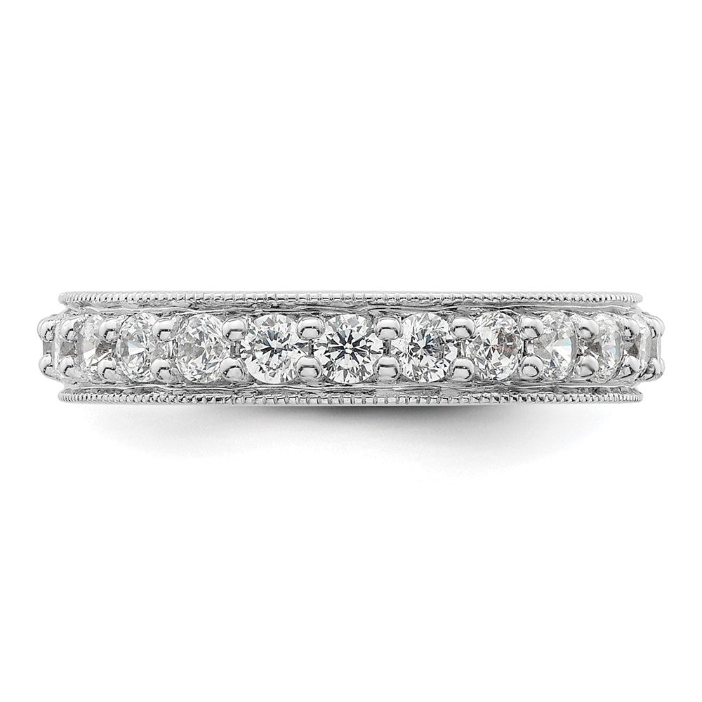14k White Gold Polished Vintage 1 carat Diamond Complete Eternity Band