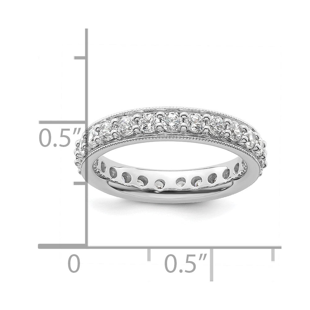 14k White Gold Polished Vintage 1 carat Diamond Complete Eternity Band