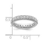 14k White Gold Polished Vintage 1 carat Diamond Complete Eternity Band