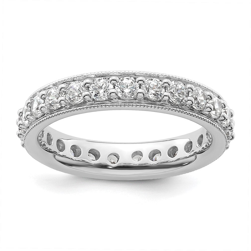 14k White Gold Polished Vintage 1 carat Diamond Complete Eternity Band