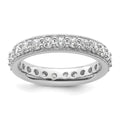 14k White Gold Polished Vintage 1 carat Diamond Complete Eternity Band