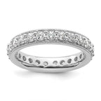14k White Gold Polished Vintage 1 carat Diamond Complete Eternity Band