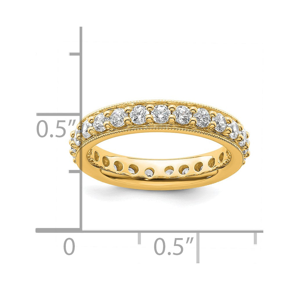 14k Polished Vintage 1 carat Diamond Complete Eternity Band