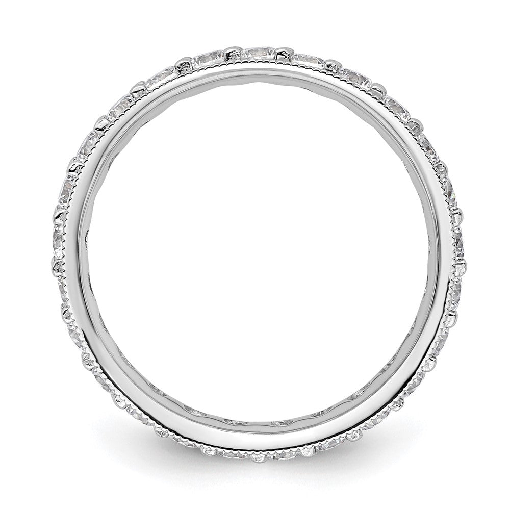 14k White Gold Polished Vintage 1 carat Diamond Complete Eternity Band