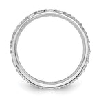 14k White Gold Polished Vintage 1 carat Diamond Complete Eternity Band