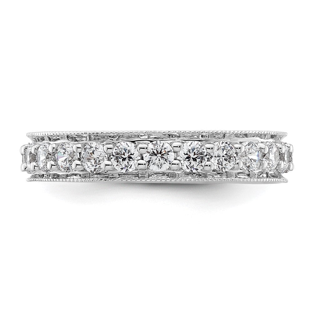 14k White Gold Polished Vintage 1 carat Diamond Complete Eternity Band