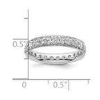 14k White Gold Polished Vintage 1 carat Diamond Complete Eternity Band
