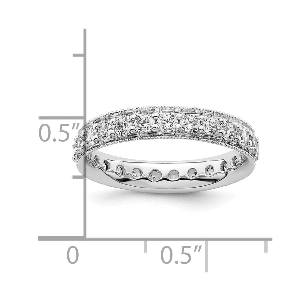 14k White Gold Polished Vintage 1 carat Diamond Complete Eternity Band