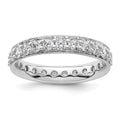 14k White Gold Polished Vintage 1 carat Diamond Complete Eternity Band