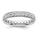 14k White Gold Polished Vintage 1 carat Diamond Complete Eternity Band